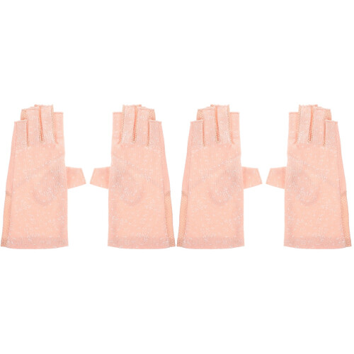 2Paia Protettivi Uv Rosa Fingerless Per Manicure E Bellezza 2