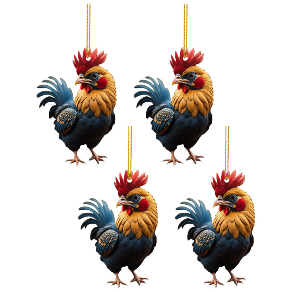 4Szt Kreatywna Zawieszka Kurczak Akrylowa Dekoracja Na ŚCianę-image