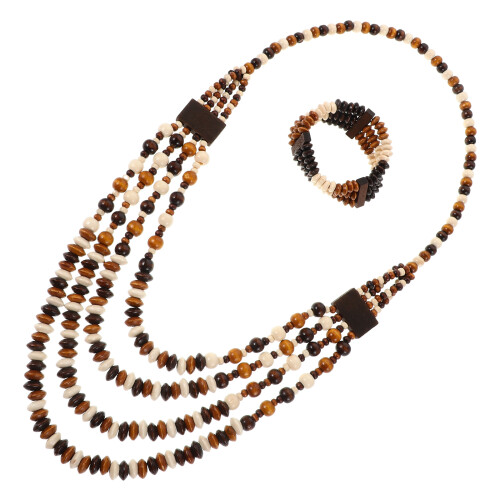 4Conjuntos Colar Pulseira Boêmio Estilo Étnico