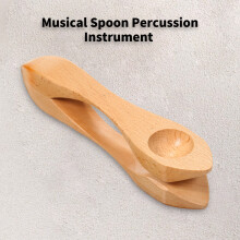 Cucchiaio Musicale in LegnoNaturale - Piccolo Strumento a Percussione Folkloristico, 212x45mm