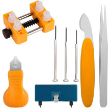 Kit maestro de reparación de relojes: Kit de reemplazo de pilas para relojes, palanca para abrir la caja del reloj, soporte para una fijación