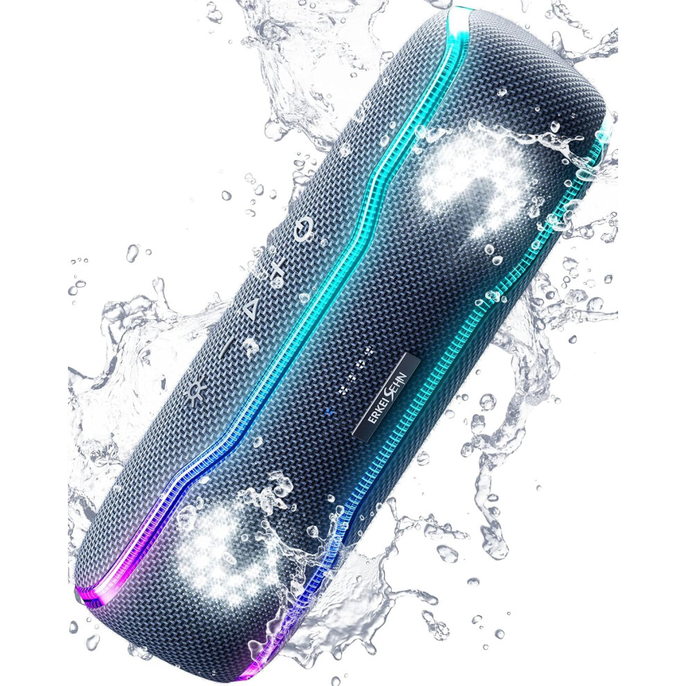 Rhythmrise Bluetooth Wireless Speaker, Ipx7 Waterproof, 360 Degree Surround Sound, Tws Technology For Enhanced Stereo, Professional Eq Modes, Deep 9405630608335