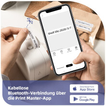 Innovatieve labelprinter, Bluetooth-connectiviteit zorgt voor probleemloos printen onderweg, hoogwaardige lijm voorkomt papierstoringen of