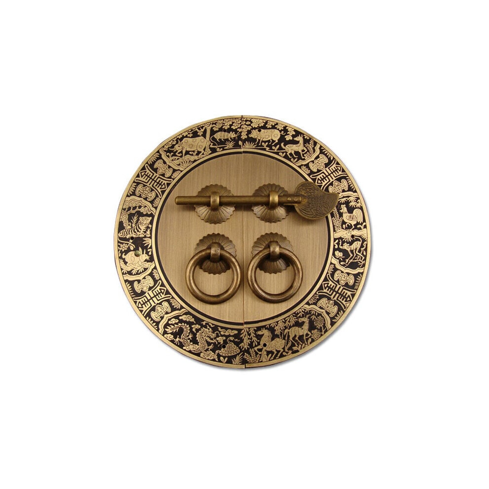 Vintage Chinese Drawer Handle For Architectural Restoration, Pure Copper Pulls With Easy Installation, Antique Furniture Hardware For Cabinets 9340959469116