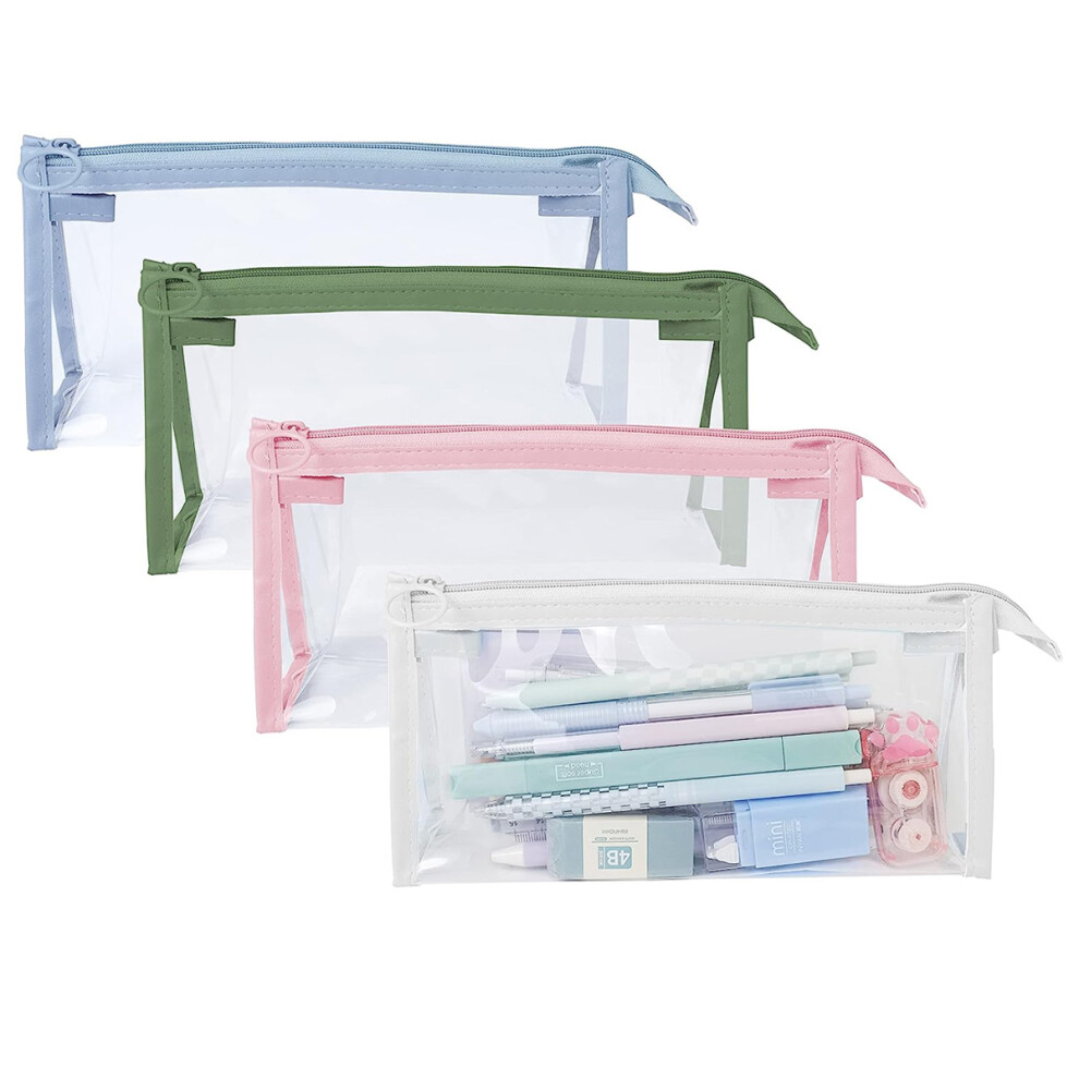 Cosmetics And Office Organizer, Multi-functional Storage Bag With Transparent Design, Durable Tpu Material, Smooth Zipper Closure, Portable Pouch For