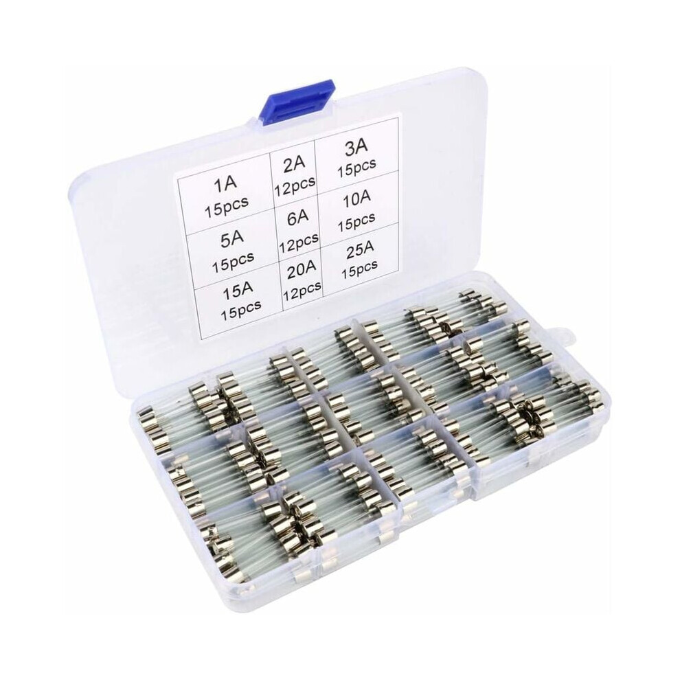 Industrial Strength Fast-Blow Glass Fuses, Assorted Kit For Reliable Circuit Protection, Rohs Recognized Material, Easy Access Plastic Box, 126 Pcs 9405630257724