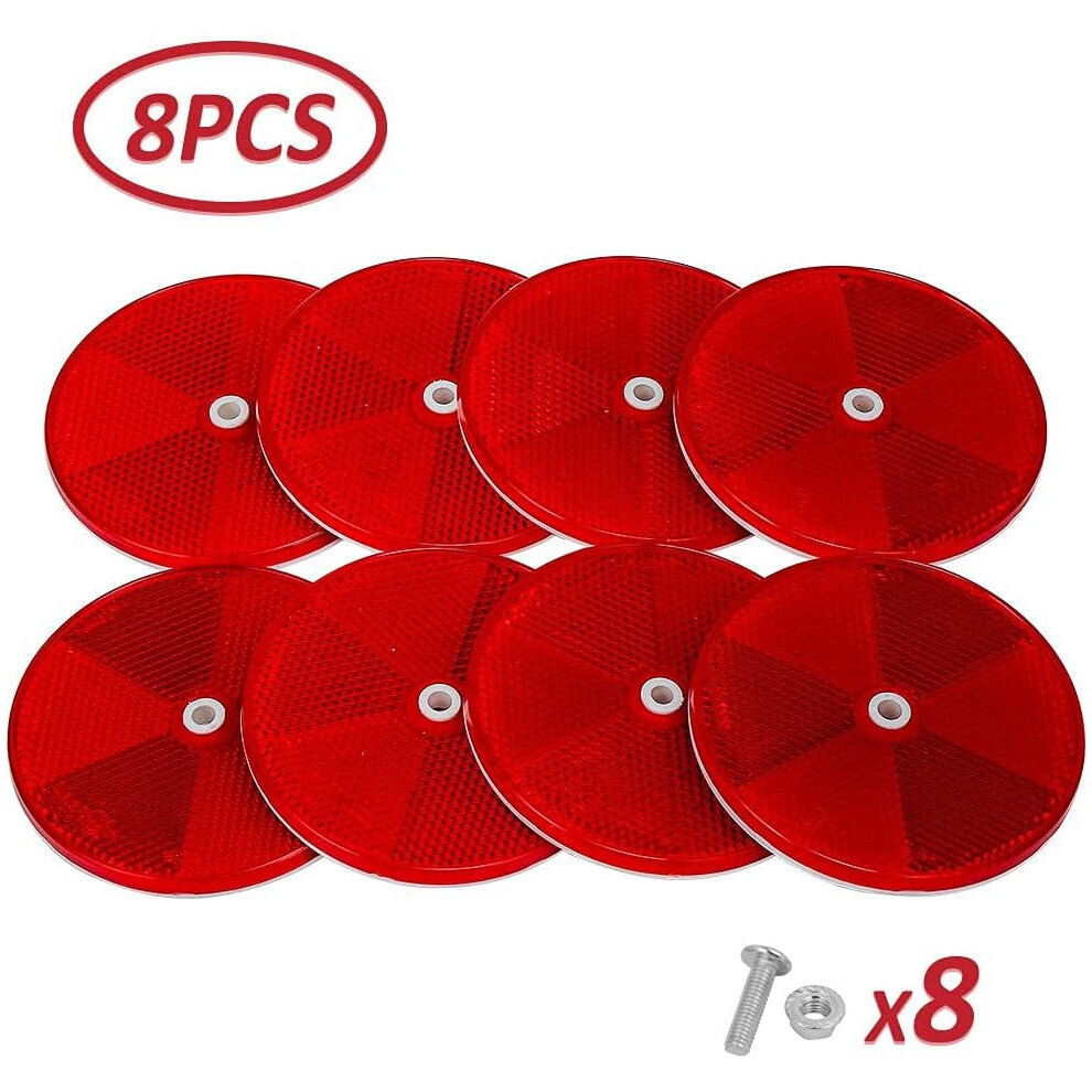 Enhanced Visibility Round Front Reflector, Stainless Steel Screw Fixing Ensures Secure Installation For Trailers, Trucks, Agricultural Machinery 9169997105417