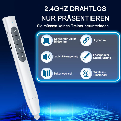 Stylish Presentation Clicker with Real-Time Writing Capabilities, Wireless Presenter Remote for Engaging PowerPoint Presentations (High-Quality 2
