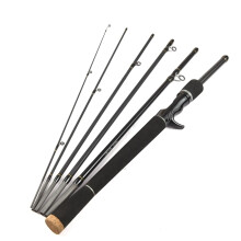 Canne à pêche de voyage en fibre de carbone ultralégère 6 pièces, action spinning/casting, longueur 2,1 m / 2,4 m