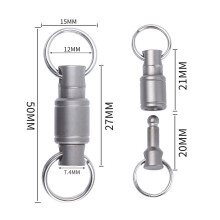 Ultraleichter Titanium-Legierungs-Schlüsselanhänger mit Schnellverschluss & 360 Drehung