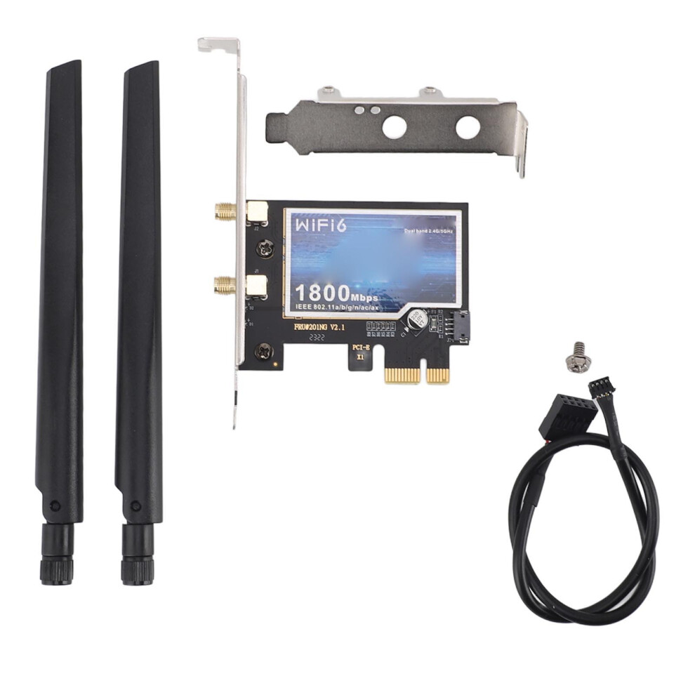 Wireless Wifi 6 Pcie Card Bluetooth 5.2 Dual Band Gigabit Speed Ofdma Mu-Mimo High Throughput Low Latency Extended Battery Life Network Adapter 9147006061947
