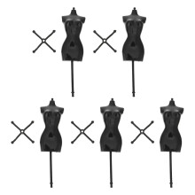 15Stk Doll Clothes Stand Schwarzer Kunststoff Puppenhalter