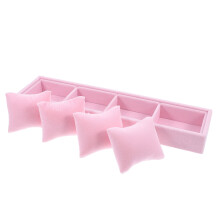4Stk Eleganter Schmuckhalter Holz Mit in Pink Für