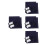 4Sets Handmade Blue Sashiko Coaster Kit DIY Traditional Sewing Set 4