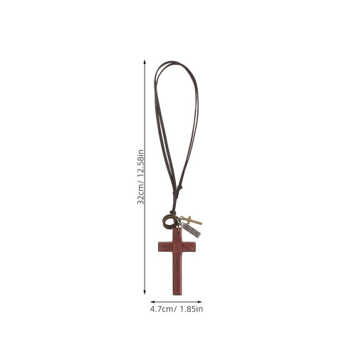 3St Auto Spiegelhanger Kruis Bruin Religieuze Decoratie 2