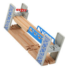 3Sets Grey Wooden Model Toys Train Track Bridge DIY for Kids