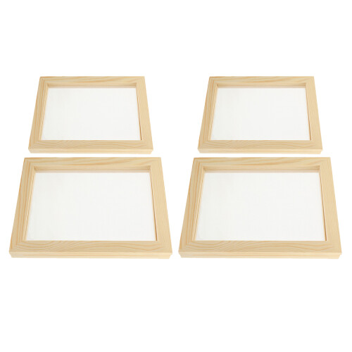 4Pcs Durable Natural Wood Screen Frame for Handmade Paper Craft