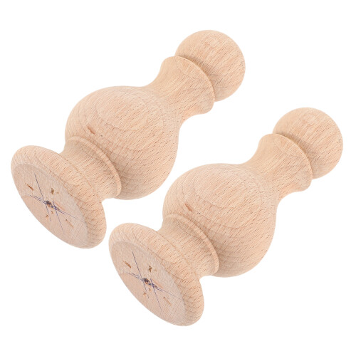6Pcs Solid Wood Staircase Finials in Khaki for Elegant Home Decoration 1
