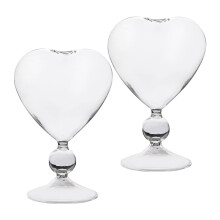 4Pcs Beautiful Transparent Heart-Shaped Cocktail Glass Cups for Party