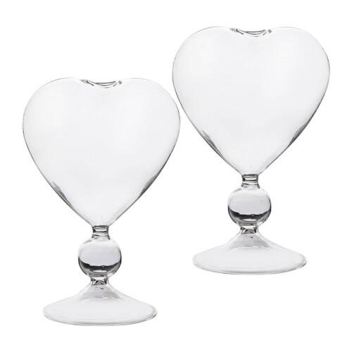 4Pcs Beautiful Transparent Heart-Shaped Cocktail Glass Cups for Party