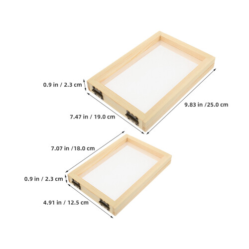 4Pcs Durable Natural Wood Screen Frame for Handmade Paper Craft 2