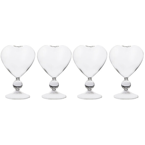 4Pcs Beautiful Transparent Heart-Shaped Cocktail Glass Cups for Party 1