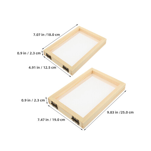 4Pcs Durable Natural Wood Screen Frame for Handmade Paper Craft 1