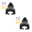 2Sets Stable Black Guitar Wall Hanger Metal Plastic Ukulele Rack 8