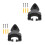 2Sets Stable Black Guitar Wall Hanger Metal Plastic Ukulele Rack 7