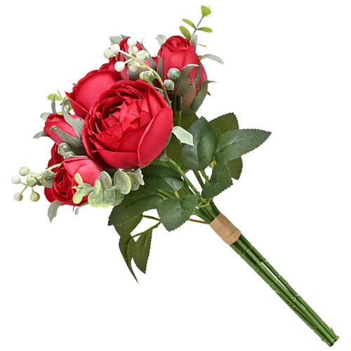 2Stk Rote Künstliche Blumenstrauß Hochzeit 2