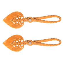 16Pz Decorazione Fermatenda Autunnale Arancione Con Nappa Foglia