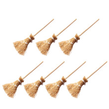 14Pz Scopa in Miniatura Khaki Legno Per Decorazioni E Regalini
