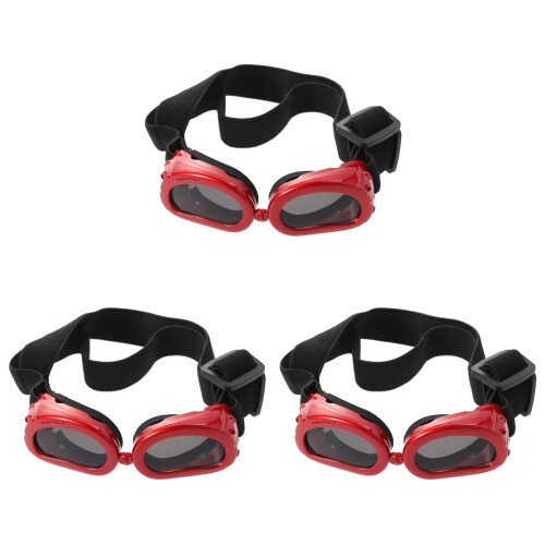 3Pz Occhiali Protettivi Per in Rossi Con Strap Elastico 1