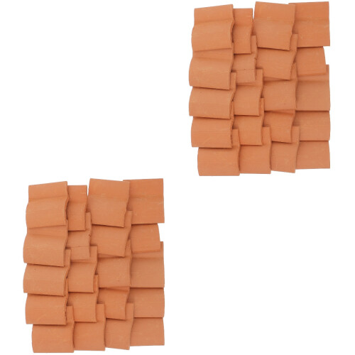 2Set Mattoncini Miniature in Argilla Marrone Per Decorazione E Gioco 2