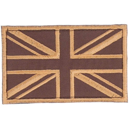 3Pz Patch Ricamate Marrone Union Jack Per Abbigliamento E