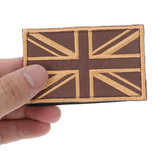 3Pz Patch Ricamate Marrone Union Jack Per Abbigliamento E 2