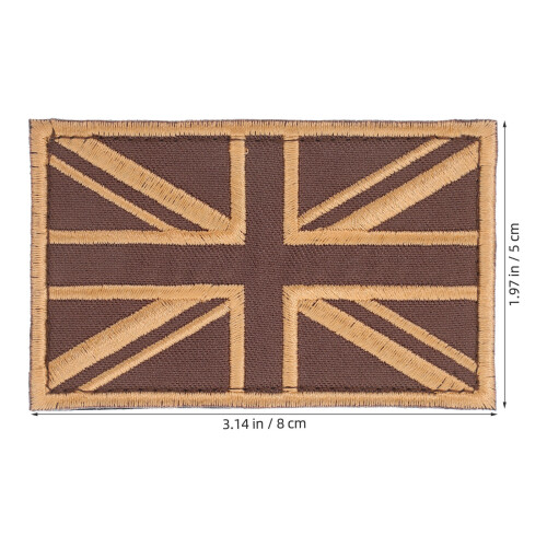 3Pz Patch Ricamate Marrone Union Jack Per Abbigliamento E 1