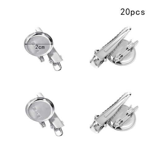 40Pz Base Spilla Argento Con Pin Clip Per Artigianali
