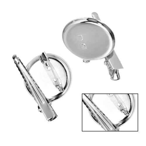 40Pz Base Spilla Argento Con Pin Clip Per Artigianali 2