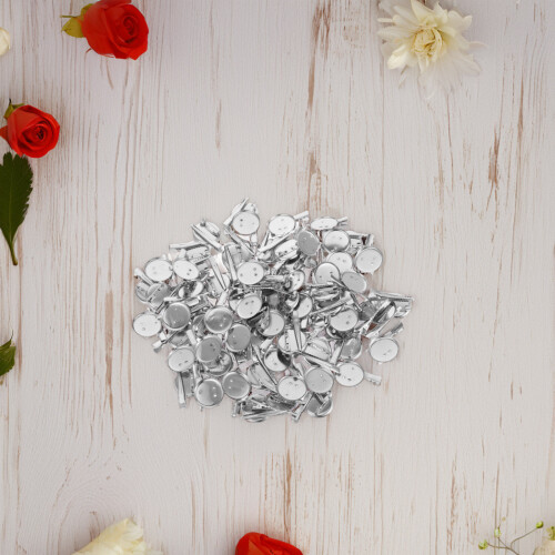 300Pz Set Base Spilla Argento Per Fissaggi E Gioielleria 2