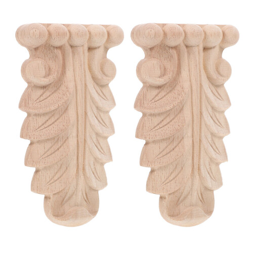 4Pz Applique Decorativi in Legno Beige Per Cornici Angolari E 1