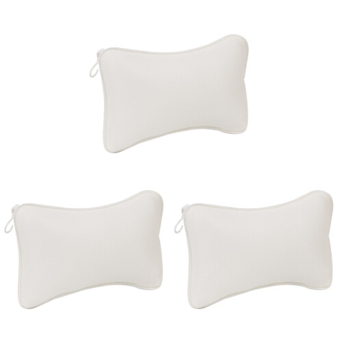 3Pz Cuscino Bagno Bianco, Antiscivolo Con Ventose Per E Spa 1