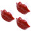 3Pz Ciucci in Silicone Rosso Con Design Buffo Per 7