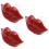 3Pz Ciucci in Silicone Rosso Con Design Buffo Per 8