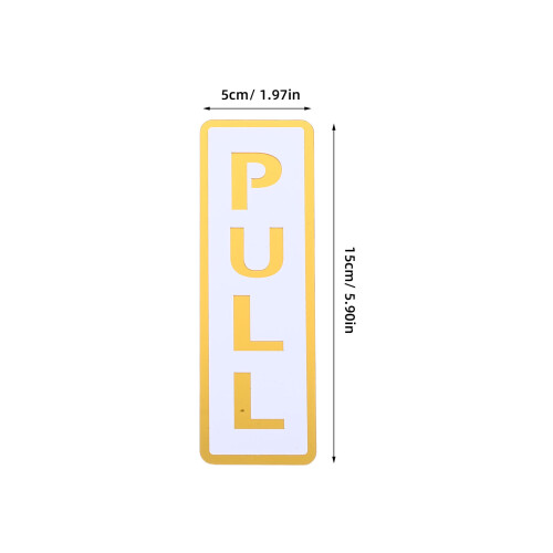 4Pz Push Pull Autoadesivi in Acrilico Oro Per Porte Ufficio 1