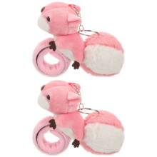 6Pz Braccialetti Per Feste Bambini Rosa A Forma Scoiattolo Morbido