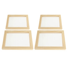 4Pz Cornice in Legno Unfinish Beige Per Creazioni Carta E Fiori
