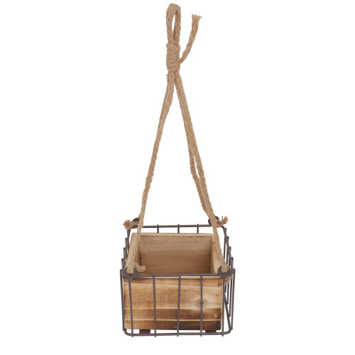 3Pz Porta Fiori Da in Legno E Metallo Coffee, E Chic