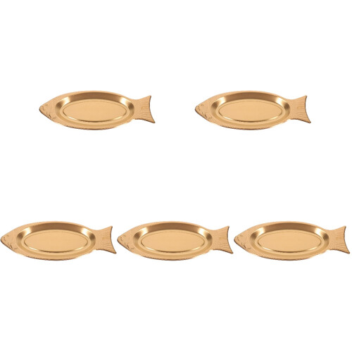5Pz Piatti Pesce Acciaio Rosa Gold Per E Servizio 1