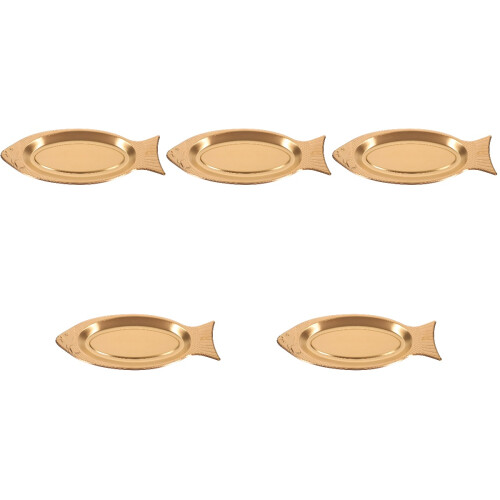 5Pz Piatti Pesce Acciaio Rosa Gold Per E Servizio 2